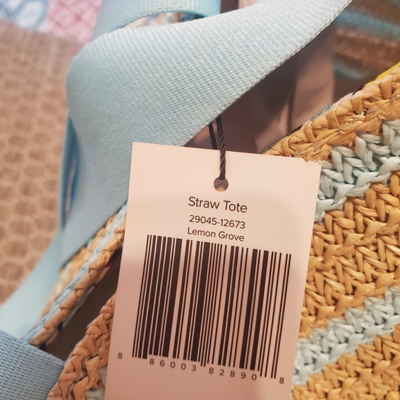 Vera Bradley Lemon Grove Straw Tote-NWT - Picture 7 of 8